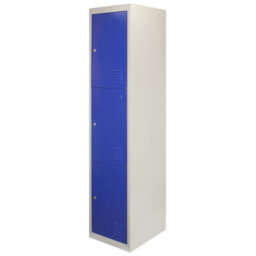 MonsterShop 3 X Metal Storage Lockers - Three Doors, Blue - Flatpack - thumbnail 5