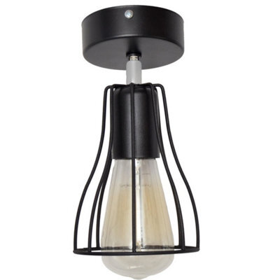 Luminosa Lighting Luminosa Tube Semi Flush Light Black 10Cm