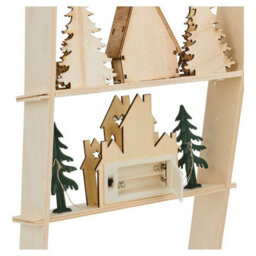 Urbn-Living Urbnliving 33Cm Height 6 Led Winter Scene Trees Houses Display Ladder Decoration Warm White Led Lights - thumbnail 3