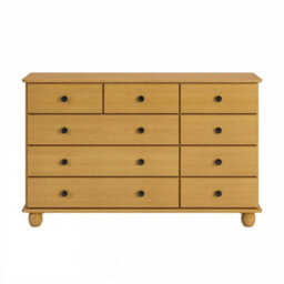 Wide Pine Chest Of 9 Drawer Home Bedroom Furniture - thumbnail 3