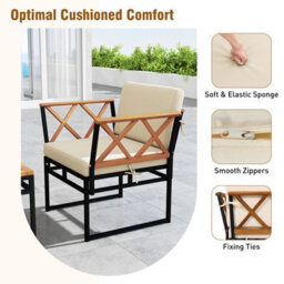 Costway 7 Piece Outdoor Conversation Set Patio Metal Sectional Sofa Set W/ Cushions - thumbnail 5
