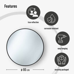 Nielsen Jaron Aluminium Wall Mirror, Round  80Cm - Walnut - thumbnail 4