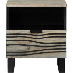 Bedside Cabinet Table Solid Acacia Wood Bedroom Drawers Shelving - thumbnail 6