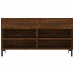 Berkfield Shoe Bench Brown Oak 102X35X55 Cm Engineered Wood - thumbnail 6