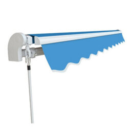 Primrose Awnings 3.5M X 2.5M Retractable Manual Azure Blue Awning Outdoor Patio Canopy - thumbnail 3