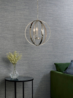 Anson Lighting Torlea 3Lt Pendant Light Finished In Bright Nickel Plate And Clear Faceted Acrylic - image 1