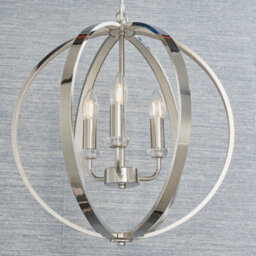 Anson Lighting Torlea 3Lt Pendant Light Finished In Bright Nickel Plate And Clear Faceted Acrylic - thumbnail 5