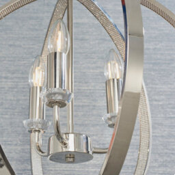 Anson Lighting Torlea 3Lt Pendant Light Finished In Bright Nickel Plate And Clear Faceted Acrylic - thumbnail 6