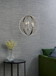 Anson Lighting Torlea 3Lt Pendant Light Finished In Bright Nickel Plate And Clear Faceted Acrylic - thumbnail 1