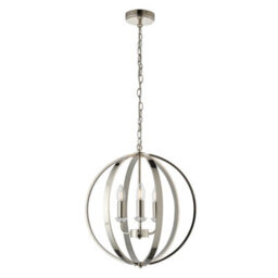 Anson Lighting Torlea 3Lt Pendant Light Finished In Bright Nickel Plate And Clear Faceted Acrylic - thumbnail 2