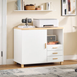 Sobuy Ask07-Nw, Home Office File Cabinet Printer Stand Storage Cabinet Cupboard ,wood Effect,w90.3Xd75Xh45 - thumbnail 2