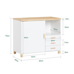 Sobuy Ask07-Nw, Home Office File Cabinet Printer Stand Storage Cabinet Cupboard ,wood Effect,w90.3Xd75Xh45 - thumbnail 3
