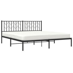 Berkfield Metal Bed Frame Without Mattress With Headboard Black 180X200Cm - thumbnail 3