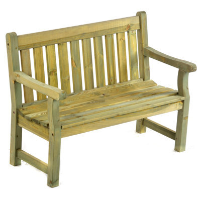 Leisurebench Darwin 2 Seat Garden Bench 120Cm Length  - Green Pine - image 1