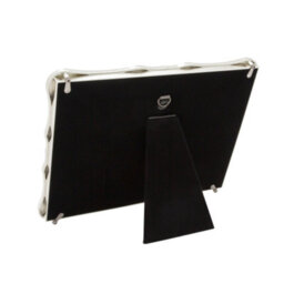 Happy Homewares Modern 25Th Anniversary Picture Frame In Silver Plating With Rings - thumbnail 4