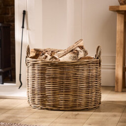Dibor Traditional Natural Azara Oval Log Basket Large H39 X L56 X W45Cm