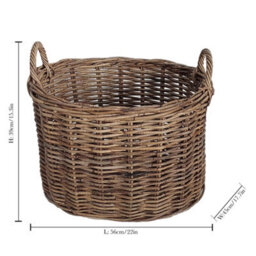 Dibor Traditional Natural Azara Oval Log Basket Large H39 X L56 X W45Cm - thumbnail 2