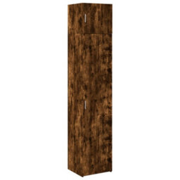 Berkfield Slim Storage Cabinet Smoked Oak 45X42.5X225 Cm Engineered Wood - thumbnail 2