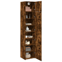 Berkfield Slim Storage Cabinet Smoked Oak 45X42.5X225 Cm Engineered Wood - thumbnail 3