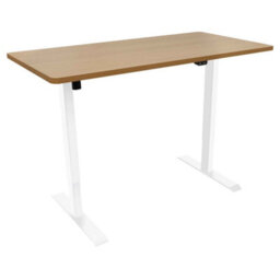 Dellonda Single Motor Height Adjustable Electric Sit & Stand Office Desk - Oak - thumbnail 1