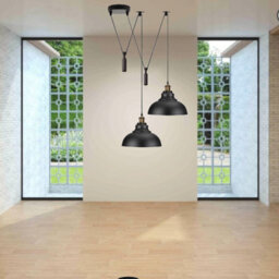 2 Head Lamp Ceiling Pendant Light Adjustable Cord Shade - thumbnail 4