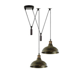 2 Head Lamp Ceiling Pendant Light Adjustable Cord Shade - thumbnail 1