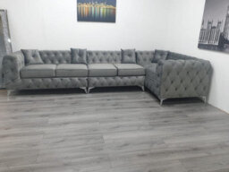 Stratus Interiors Italian Velvet Chesterfield Sofa Foot Stool Hand Upholstered - thumbnail 8