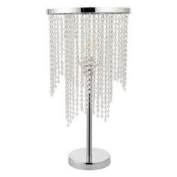 Pagazzi Lighting Pagazzi Rain 1 Light Polished Chrome 52Cm Table Light With Clear Glass Droplets - thumbnail 1
