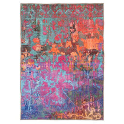 Loomed Pink & Teal Multi Colour Abstract Maximalist Machine Washable Rug 280Cm X 380Cm - thumbnail 6