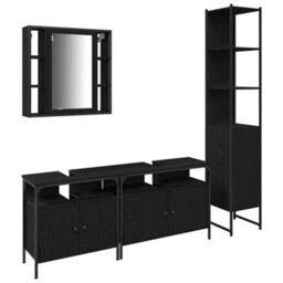 Walplus Bathroom Cabinet Set Other 4 Pcs Black Oak 33 X 33 X 185.5 Cm - thumbnail 2