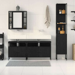 Walplus Bathroom Cabinet Set Other 4 Pcs Black Oak 33 X 33 X 185.5 Cm - thumbnail 4