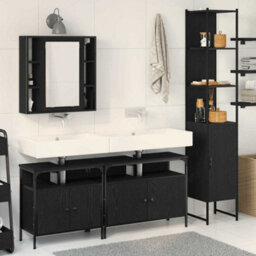 Walplus Bathroom Cabinet Set Other 4 Pcs Black Oak 33 X 33 X 185.5 Cm - thumbnail 1