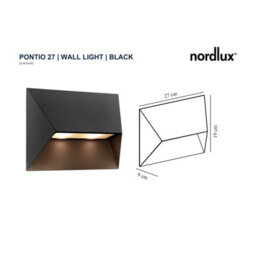 Nordlux Pontio Outdoor Aluminium Wall Light Weatherproof Black,mains - thumbnail 4