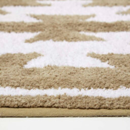 Homescapes Natural And White Bath Mat 100% Cotton Aztec Design, 50 X 80 Cm - thumbnail 3