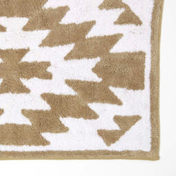 Homescapes Natural And White Bath Mat 100% Cotton Aztec Design, 50 X 80 Cm - thumbnail 2