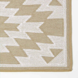 Homescapes Natural And White Bath Mat 100% Cotton Aztec Design, 50 X 80 Cm - thumbnail 4