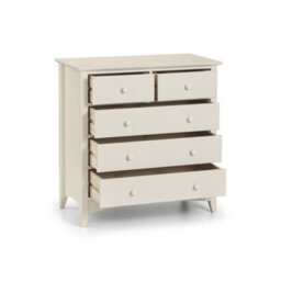 Julian Bowen Cameo 5 Drawer Chest (3+2) - Stone White - thumbnail 4