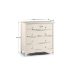 Julian Bowen Cameo 5 Drawer Chest (3+2) - Stone White - thumbnail 6