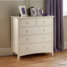 Julian Bowen Cameo 5 Drawer Chest (3+2) - Stone White - thumbnail 1