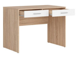 Arte Nepo Plus 100Cm Oak Sonoma With White Drawers Desk - Natural Two-Tone Study Table - thumbnail 3