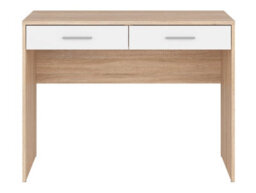 Arte Nepo Plus 100Cm Oak Sonoma With White Drawers Desk - Natural Two-Tone Study Table - thumbnail 2