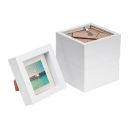 "Nicola Spring 4 X 4"" Photo Frames - Ivory Mount 3D Photo Frame Picture Frame Box Portrait Display Case & Spacer (12.5 X 12.5Cm) X5" - thumbnail 1