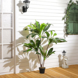 Living And Home 4 Trunk Artificial Asplenium Nidus Tree Fake Plant Indoor Plant In Black Pot 125 Cm - thumbnail 2