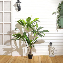 Living And Home 4 Trunk Artificial Asplenium Nidus Tree Fake Plant Indoor Plant In Black Pot 125 Cm - thumbnail 3