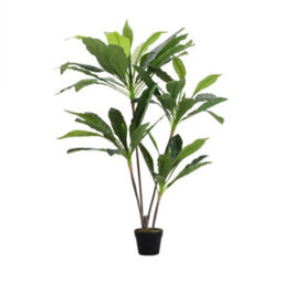 Living And Home 4 Trunk Artificial Asplenium Nidus Tree Fake Plant Indoor Plant In Black Pot 125 Cm - thumbnail 4