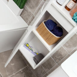 Plum&clay Eden Gloss White Wall Mounted Tall Bathroom Storage Unit Left Hand Hinge - thumbnail 5