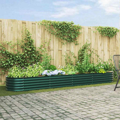Berkfield Garden Raised Bed Green 400 X 80 X 44 Cm Steel - image 1
