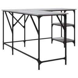 Berkfield Desk Grey Sonoma 139X139X75 Cm Engineered Wood - thumbnail 6