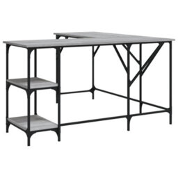 Berkfield Desk Grey Sonoma 139X139X75 Cm Engineered Wood - thumbnail 2