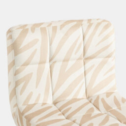 Ohs 2 X Zebra Print Velvet Adjustable Bar Stool Swivel Seat Kitchen Chair - Neutral/gold - thumbnail 4